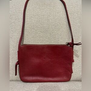 Madewell The Knotted Crossbody Red Genuine Cow Leather Bag